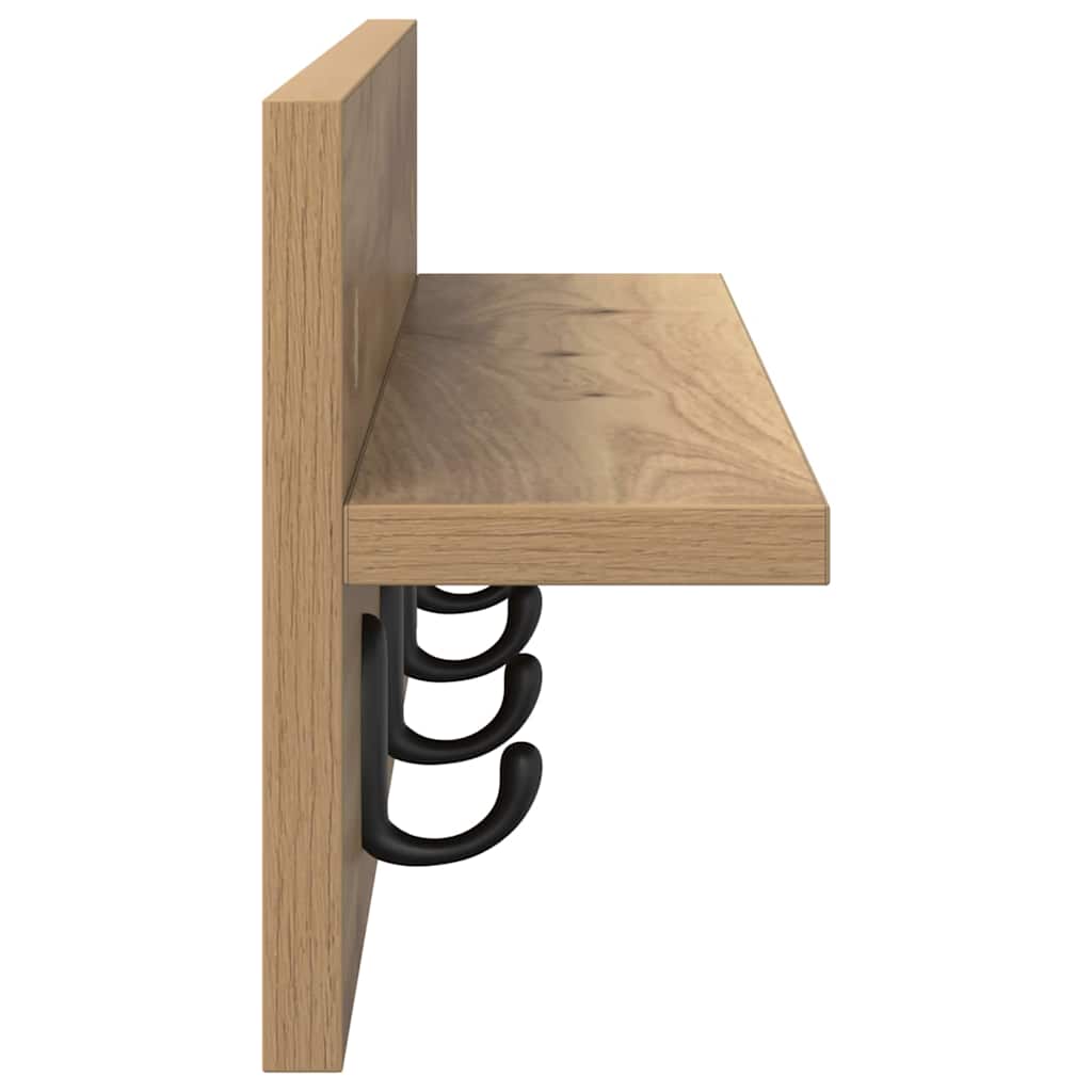 Vegghengt kleshenger med hylle artisan eik 60 x 10.5 x 18 cm