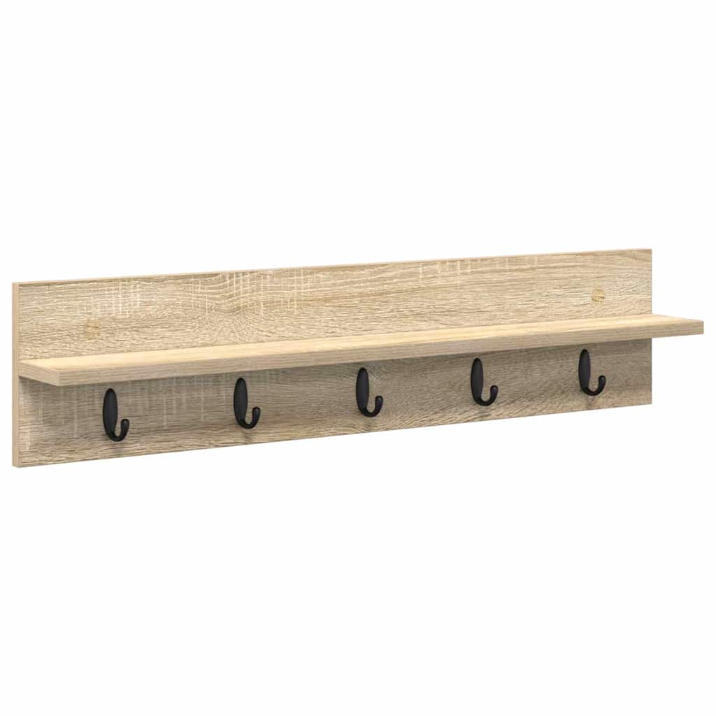 Vegghengt kleshenger med hylle Sonoma eik 80 x 10.5 x 18 cm