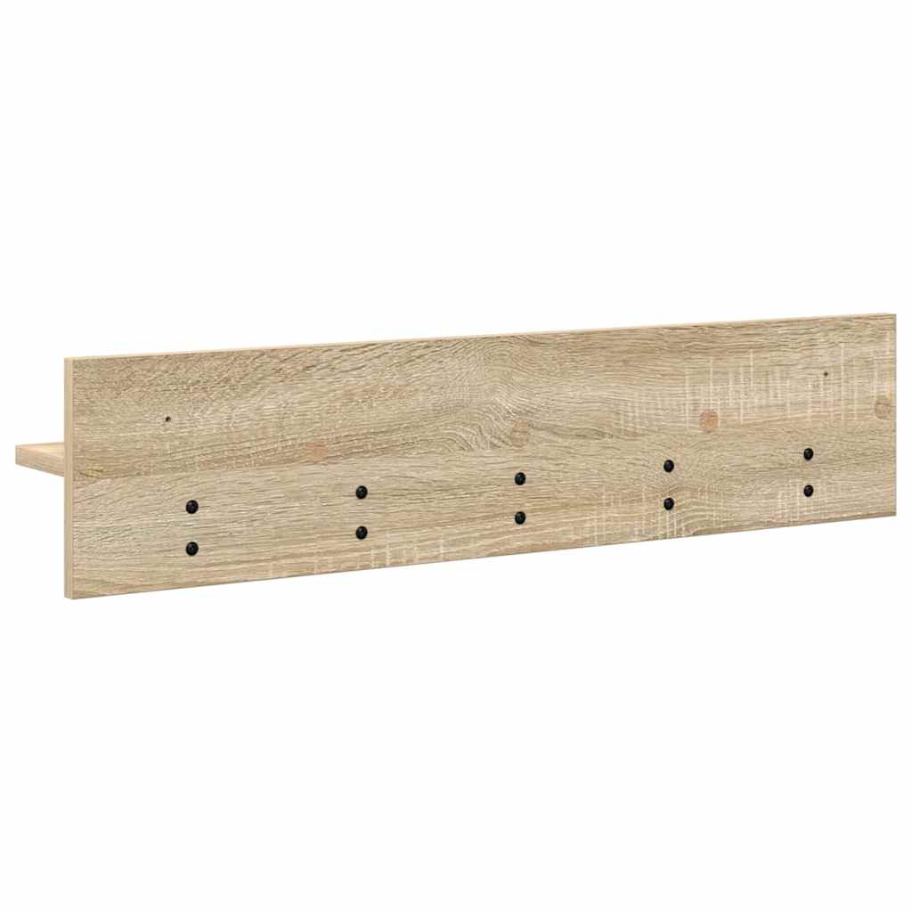 Vegghengt kleshenger med hylle Sonoma eik 80 x 10.5 x 18 cm