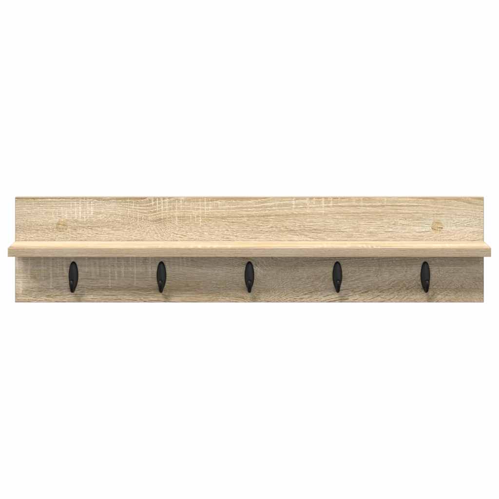 Vegghengt kleshenger med hylle Sonoma eik 80 x 10.5 x 18 cm