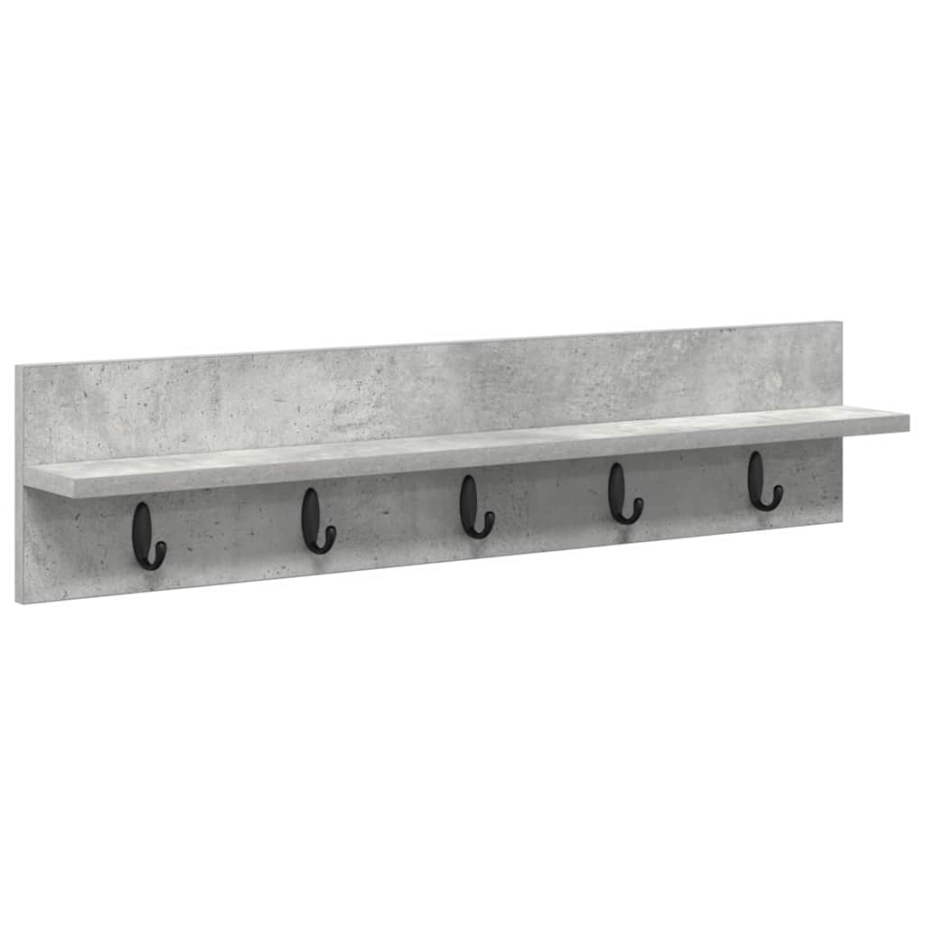 Vegghengt kleshenger Betonggrå 80 x 10.5 x 18 cm Konstruert tre