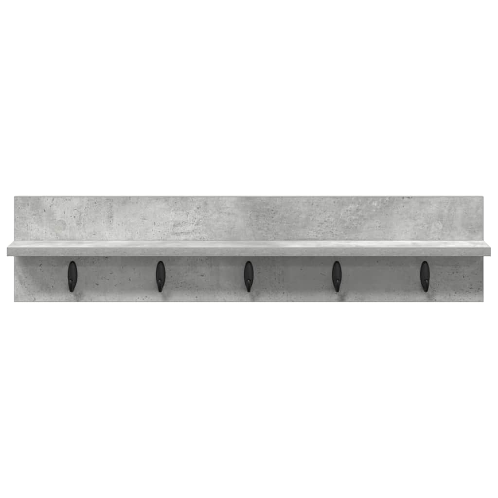 Vegghengt kleshenger Betonggrå 80 x 10.5 x 18 cm Konstruert tre