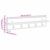 Vegghengt kleshenger Betonggrå 80 x 10.5 x 18 cm Konstruert tre