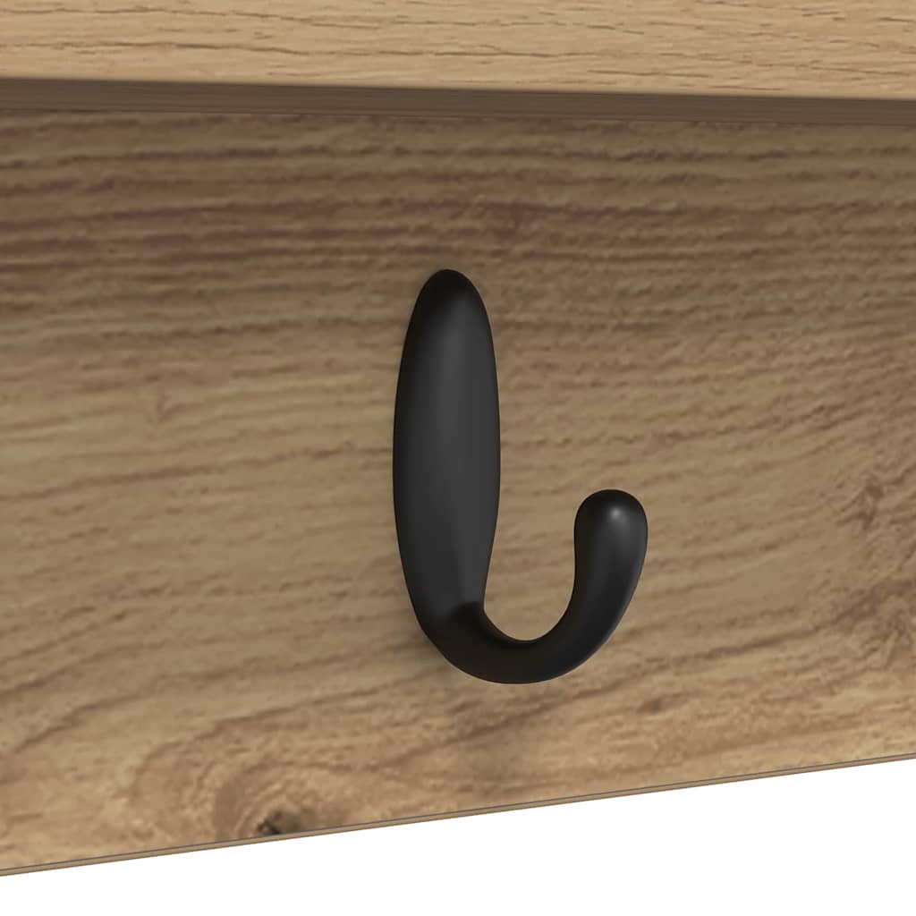 Vegghengt kleshenger med hylle artisan eik 80 x 10.5 x 18 cm