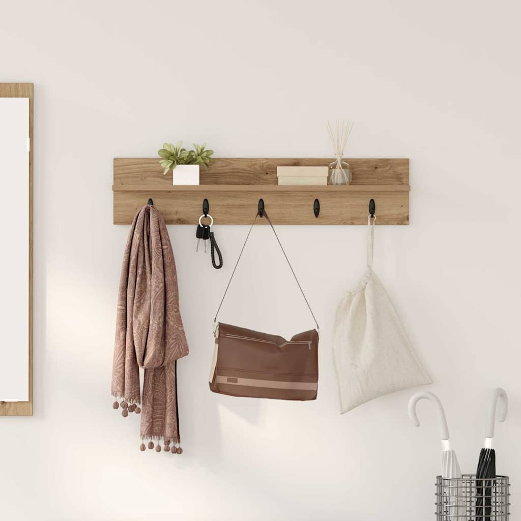 Vegghengt kleshenger Veggmontert Artisan Eik 80 x 10,5 x 18 cm