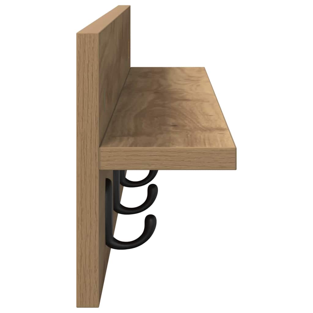 Vegghengt kleshenger med hylle artisan eik 80 x 10.5 x 18 cm