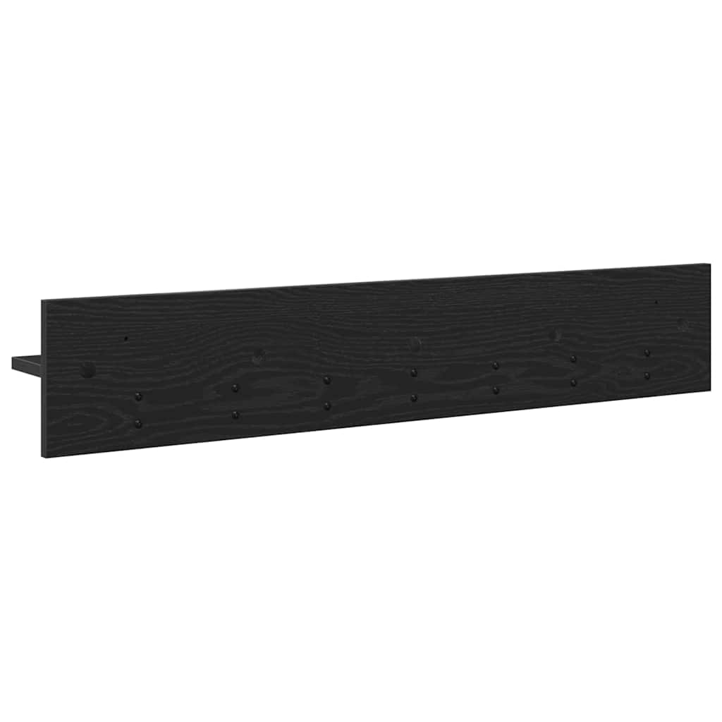 Vegghengt kleshenger med hylle Svart eik 100 x 10.5 x 18 cm
