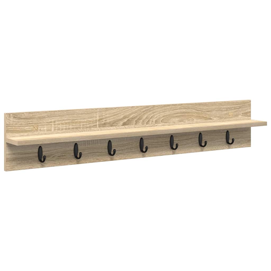 Vegghengt kleshenger med hylle Sonoma eik 100 x 10.5 x 18 cm