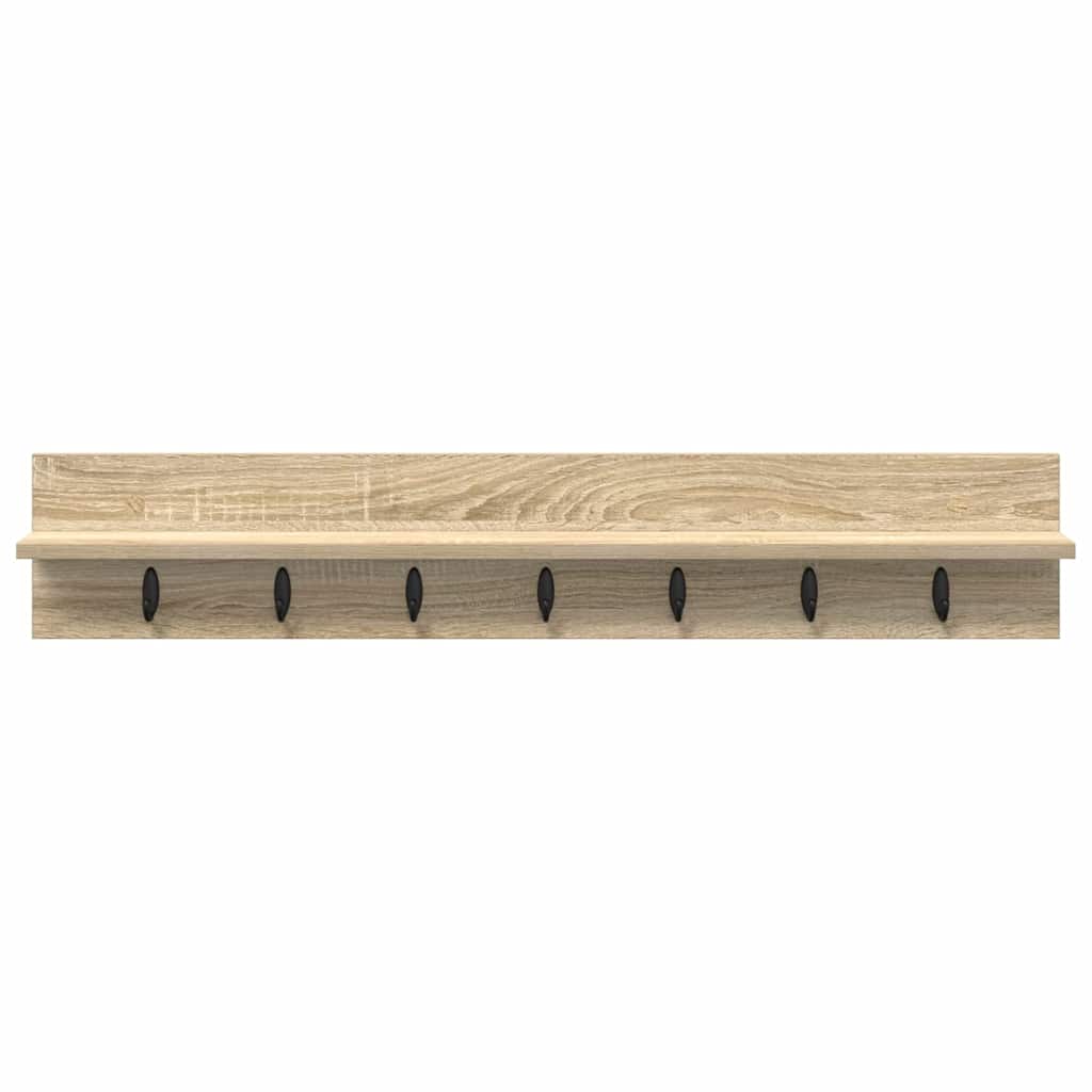 Vegghengt kleshenger med hylle Sonoma eik 100 x 10.5 x 18 cm