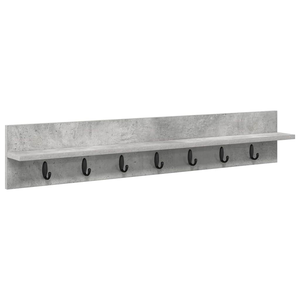 Vegghengt kleshenger med hylle Betonggrå 100 x 10.5 x 18 cm