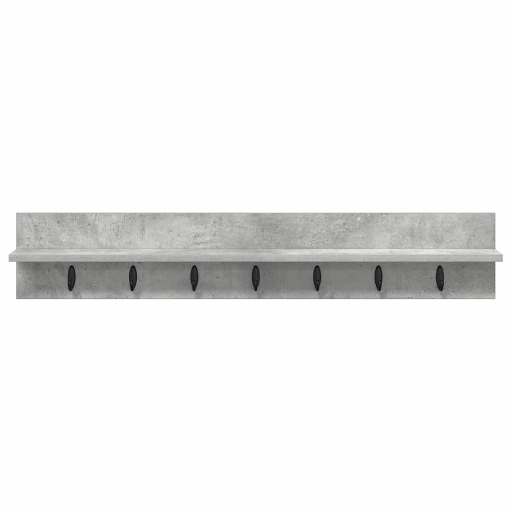 Vegghengt kleshenger med hylle Betonggrå 100 x 10.5 x 18 cm