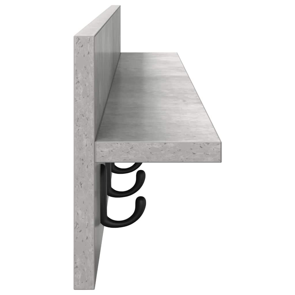 Vegghengt kleshenger med hylle Betonggrå 100 x 10.5 x 18 cm