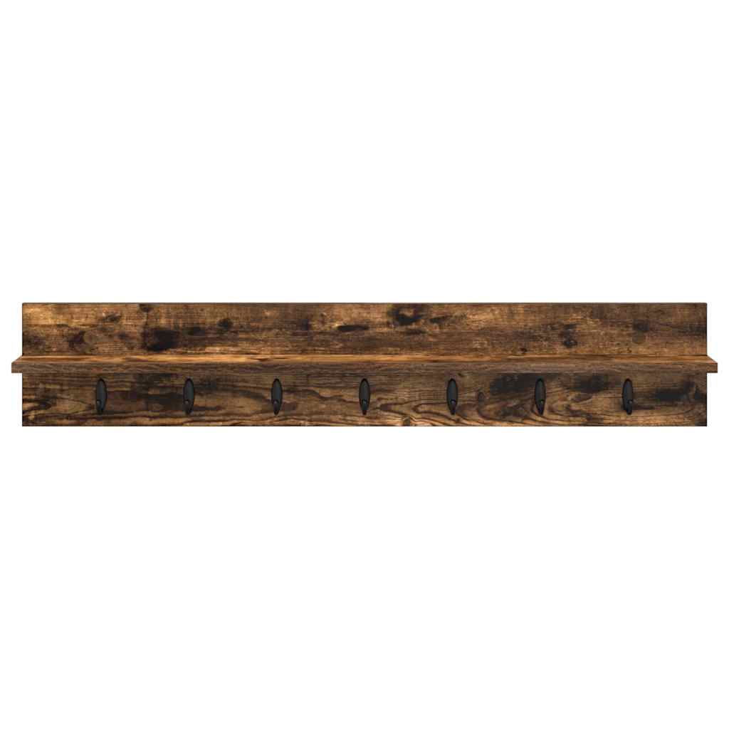 Vegghengt kleshenger Røkt eik 100 x 10,5 x 18 cm Konstruert tre