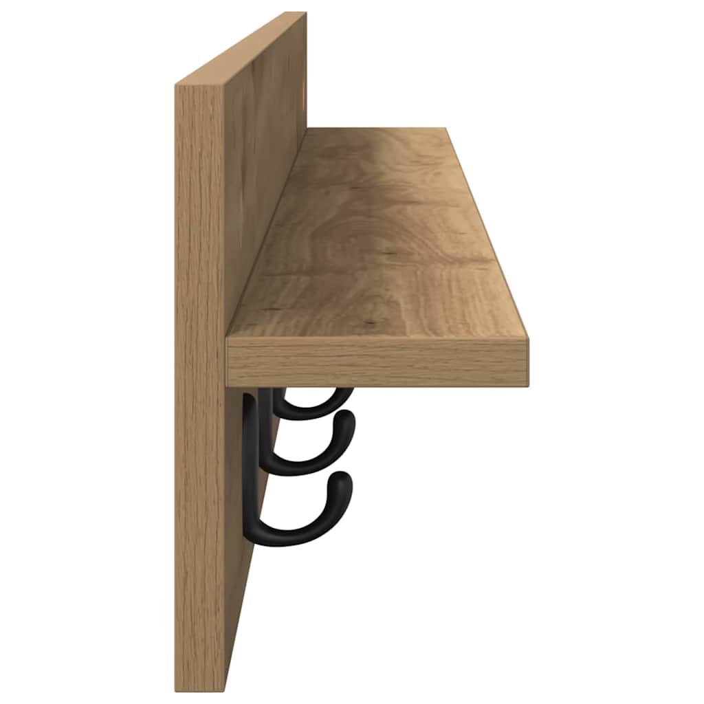 Vegghengt kleshenger med hylle artisan eik 100 x 10.5 x 18 cm