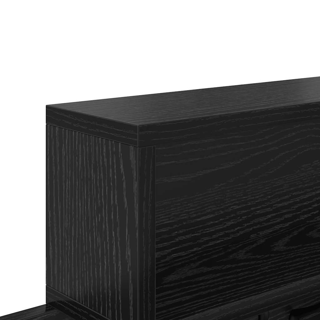 Vegghengt kleshenger med hylle Svart eik 100 x 12 x 43.5 cm
