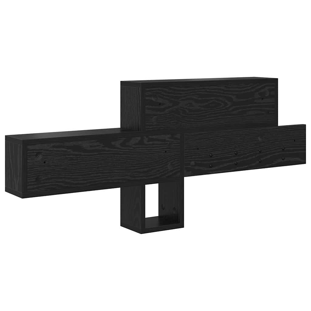 Vegghengt kleshenger med hylle Svart Eik 100 x 12 x 43,5 cm
