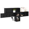 Vegghengt kleshenger med hylle Svart eik 100 x 12 x 43.5 cm