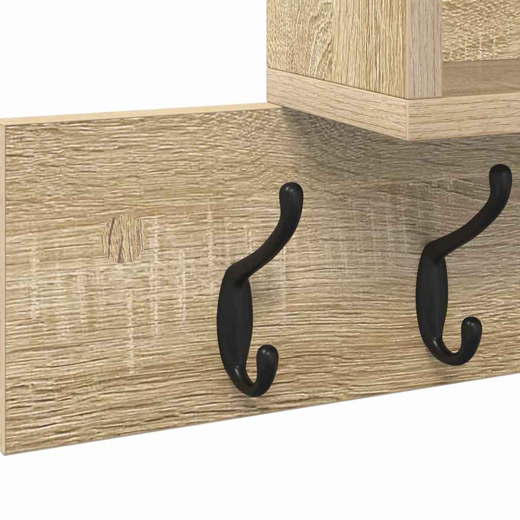 Vegghengt kleshenger med hylle Sonoma eik 100 x 12 x 43,5 cm