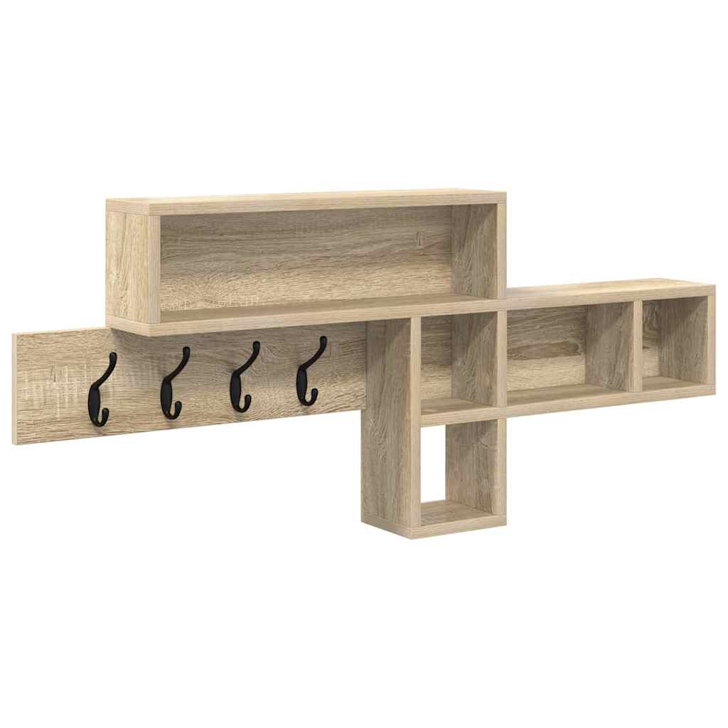 Vegghengt kleshenger med hylle Sonoma eik 100 x 12 x 43.5 cm