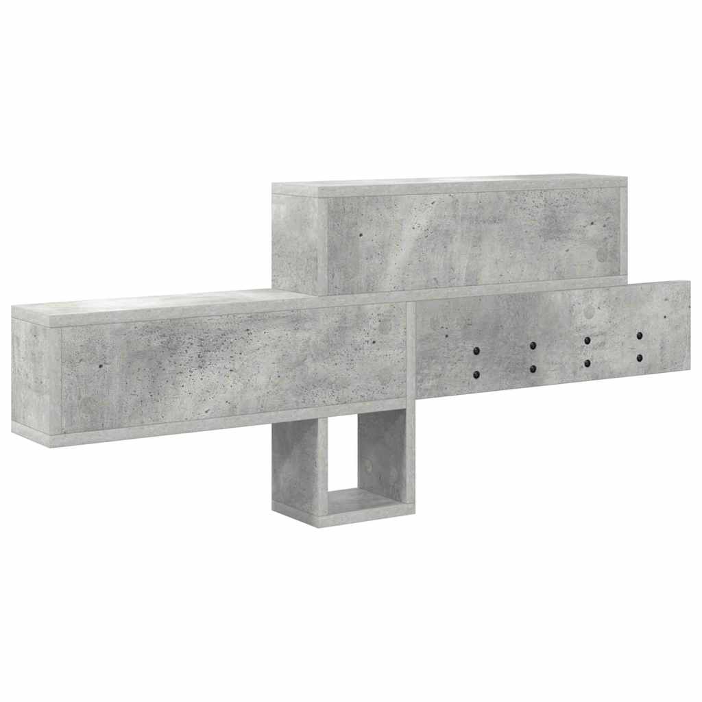 Vegghengt kleshenger med hylle Betonggrå 100 x 12 x 43.5 cm