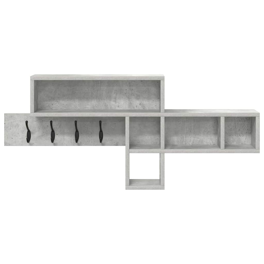 Vegghengt kleshenger med hylle Betonggrå 100 x 12 x 43,5 cm