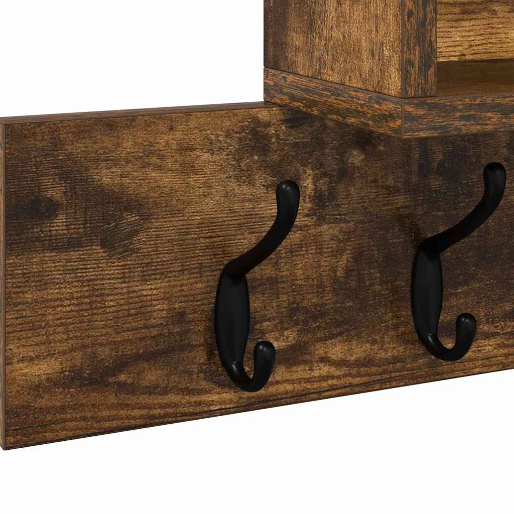 Vegghengt kleshenger Røkt eik 100 x 12 x 43,5 cm Konstruert tre