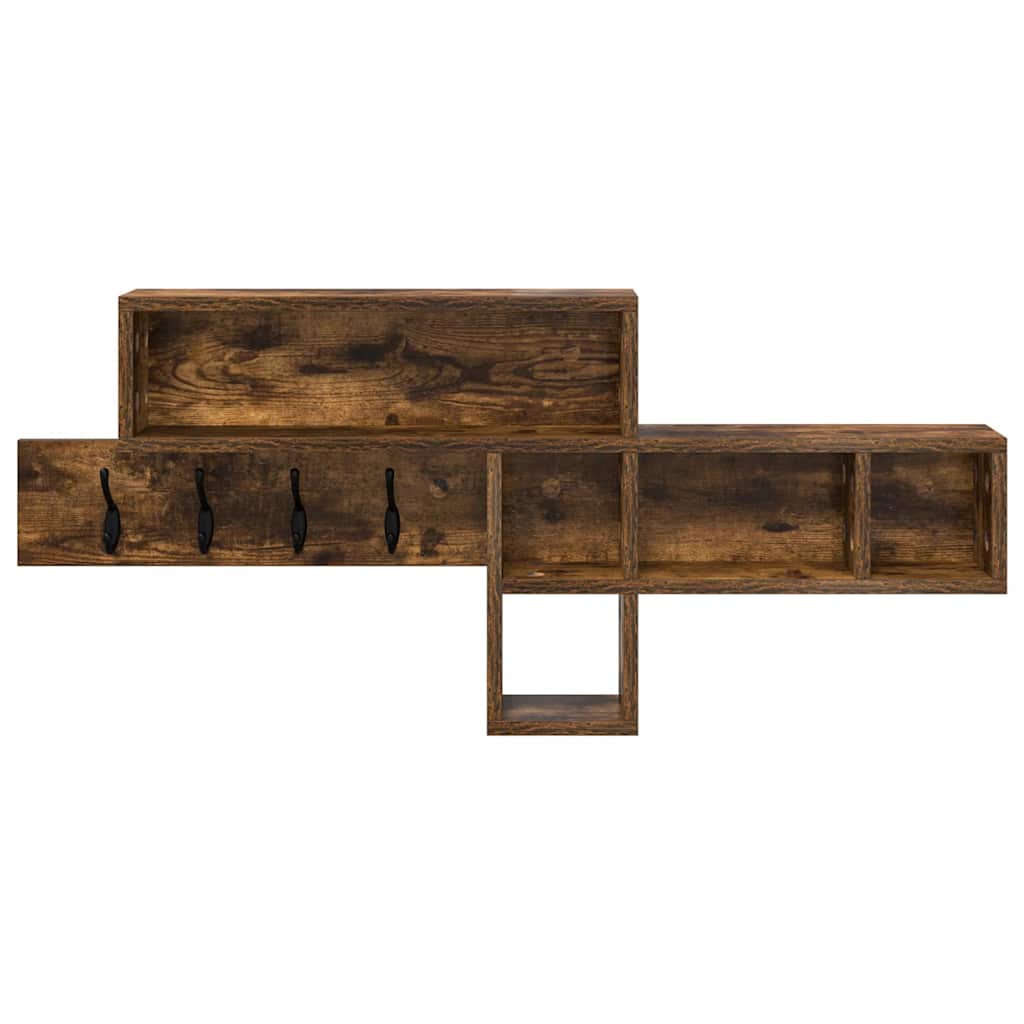Vegghengt kleshenger Røkt eik 100 x 12 x 43,5 cm Konstruert tre