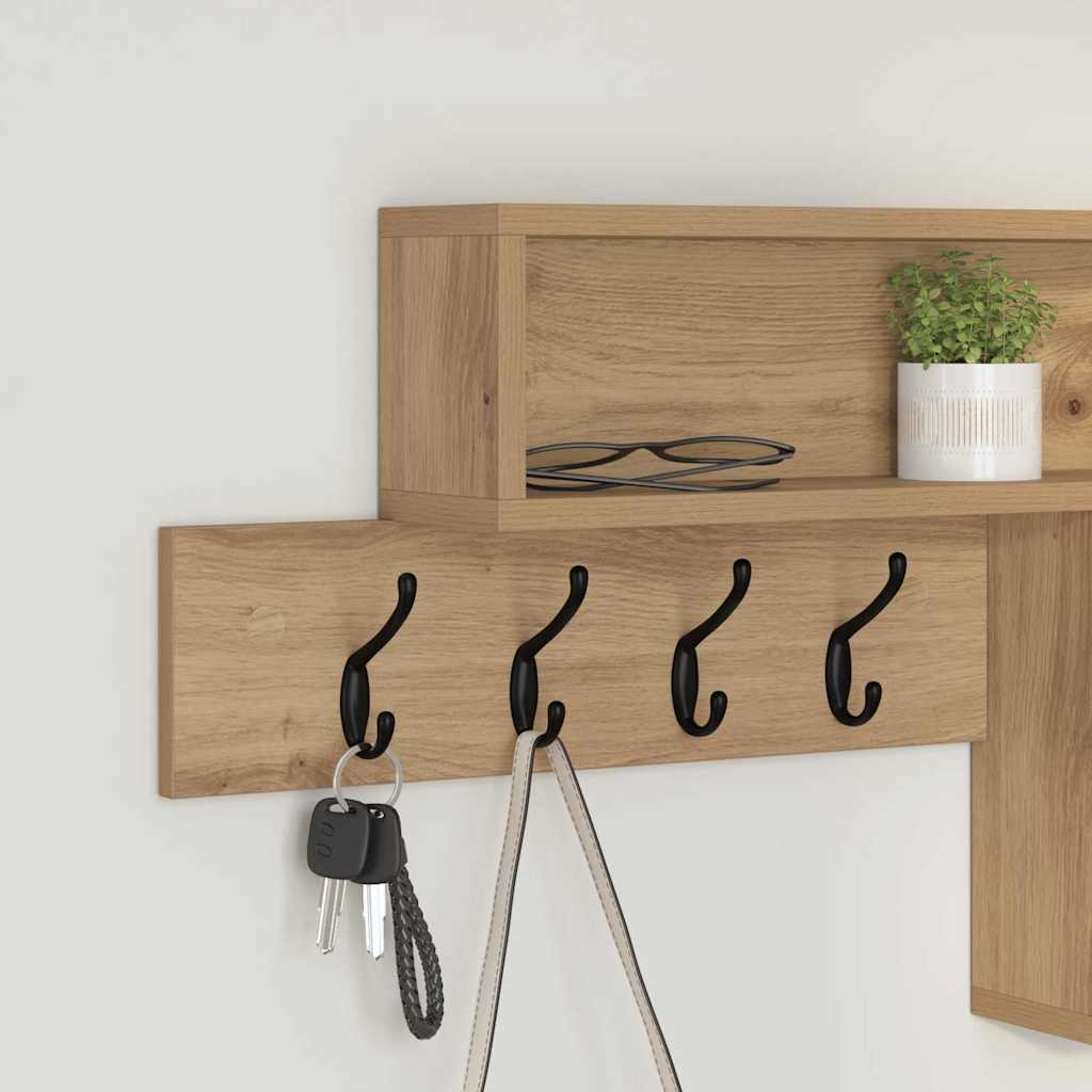 Vegghengt kleshenger med hylle Artisan Eik 100 x 12 x 43,5 cm