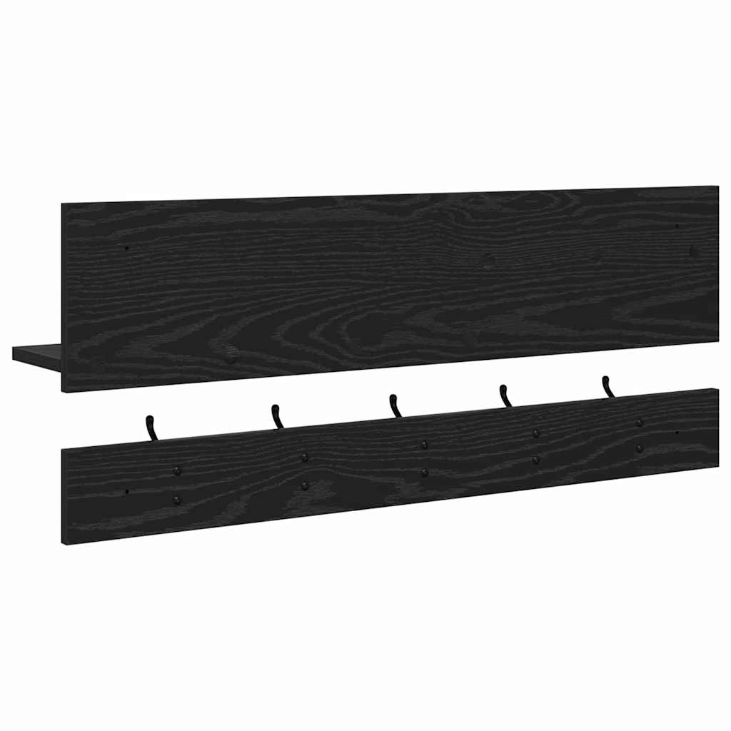 Vegghengt kleshenger Svart Eik 90 x 15 x 36 cm Konstruert tre