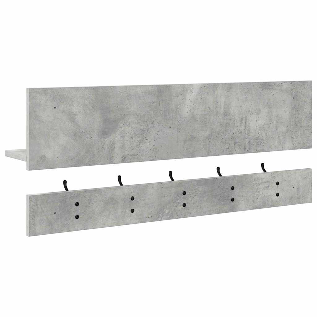 Vegghengt kleshenger Betonggrå 90 x 15 x 36 cm Konstruert tre