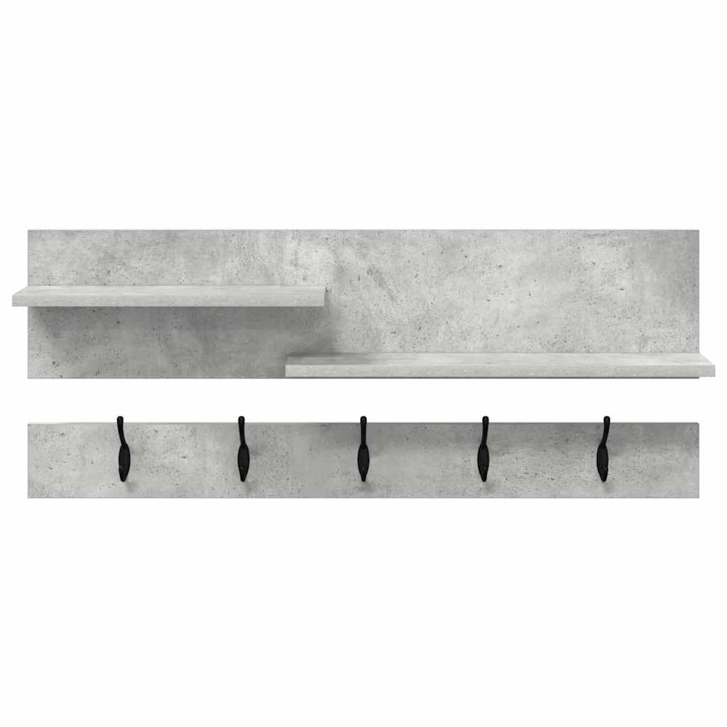 Vegghengt kleshenger Betonggrå 90 x 15 x 36 cm Konstruert tre