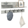 Vegghengt kleshenger Betonggrå 90 x 15 x 36 cm Konstruert tre