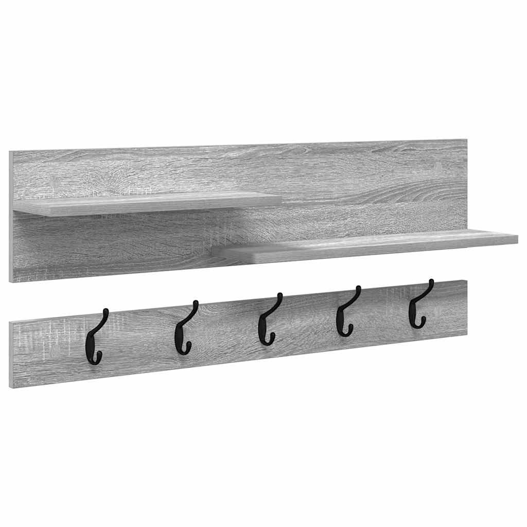 Vegghengt kleshenger Grå sonoma 90 x 15 x 36 cm Konstruert tre