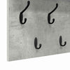 Vegghengt kleshenger Betonggrå 60 x 40 x 12 cm Konstruert tre