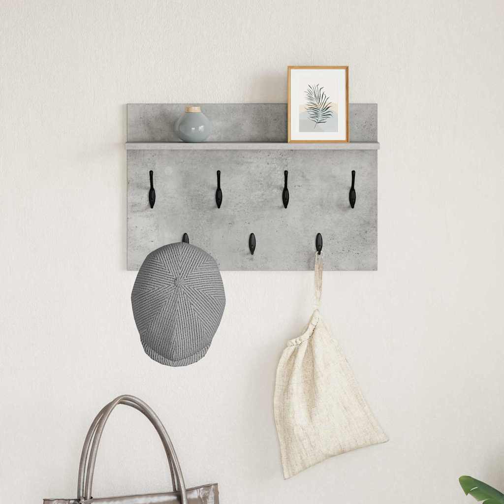 Vegghengt kleshenger Betonggrå 60 x 40 x 12 cm Konstruert tre