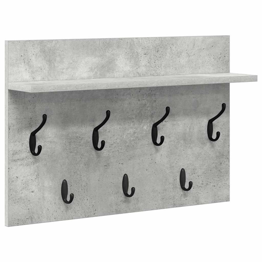 Vegghengt kleshenger Betonggrå 60 x 40 x 12 cm Konstruert tre