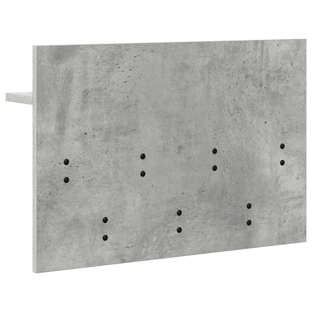 Vegghengt kleshenger Betonggrå 60 x 40 x 12 cm Konstruert tre