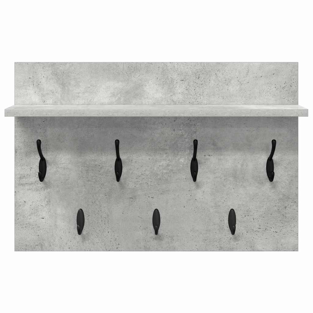 Vegghengt kleshenger Betonggrå 60 x 40 x 12 cm Konstruert tre