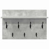 Vegghengt kleshenger Betonggrå 60 x 40 x 12 cm Konstruert tre