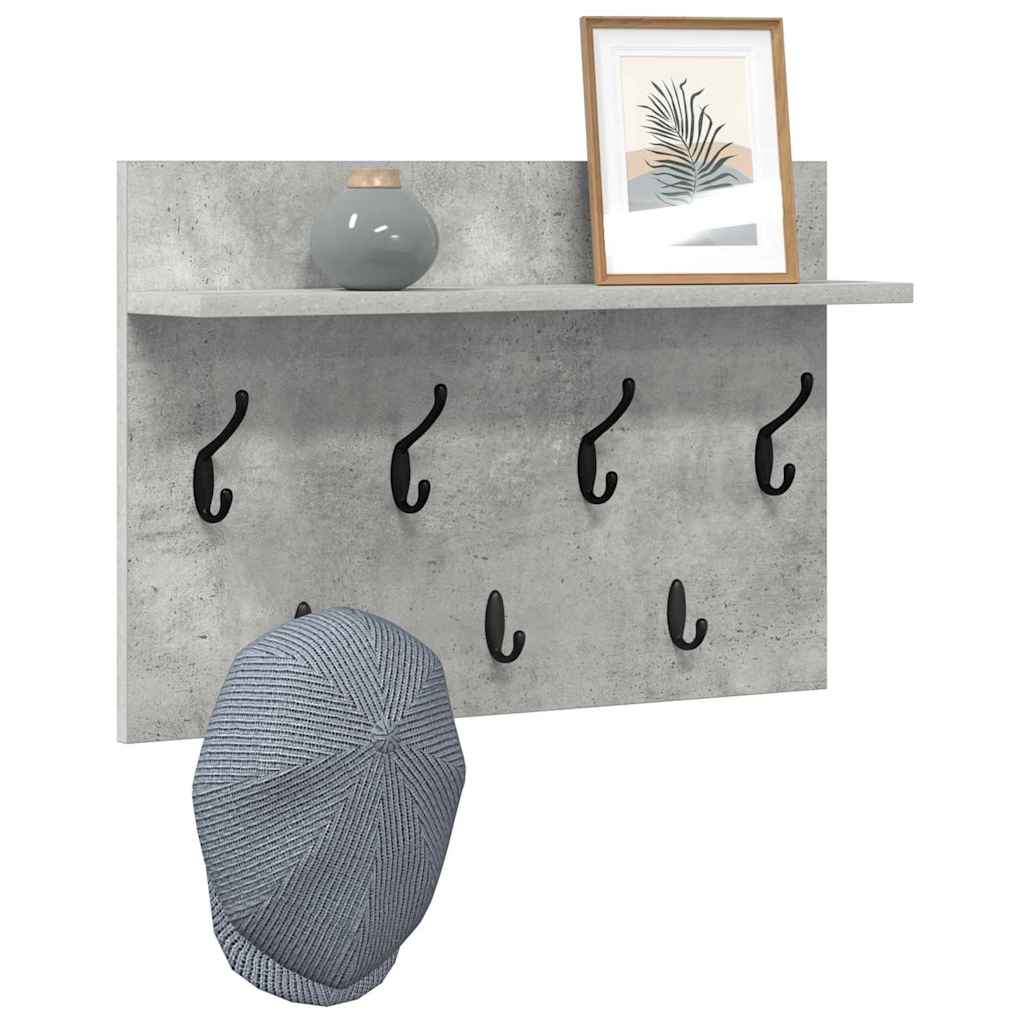 Vegghengt kleshenger Betonggrå 60 x 40 x 12 cm Konstruert tre
