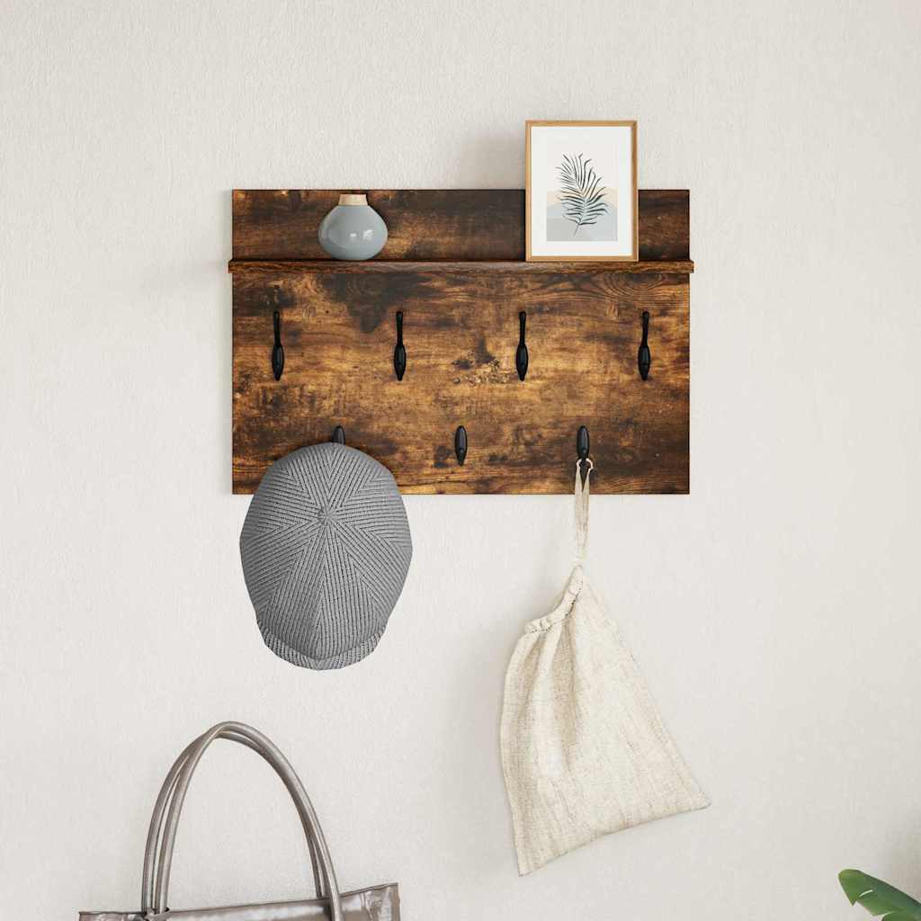 Vegghengt kleshenger Røkt eik 60 x 40 x 12 cm Konstruert tre