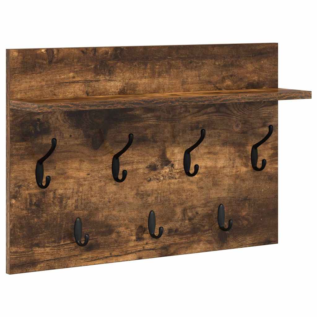 Vegghengt kleshenger Røkt eik 60 x 40 x 12 cm Konstruert tre