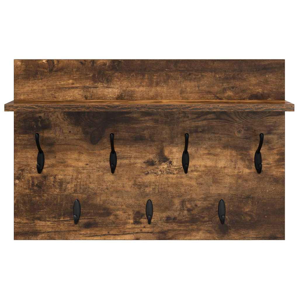 Vegghengt kleshenger Røkt eik 60 x 40 x 12 cm Konstruert tre