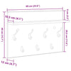 Vegghengt kleshenger artisan eik 60 x 40 x 12 cm Konstruert tre