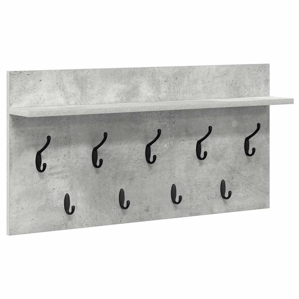 Vegghengt kleshenger Betonggrå 80 x 40 x 12 cm Konstruert tre