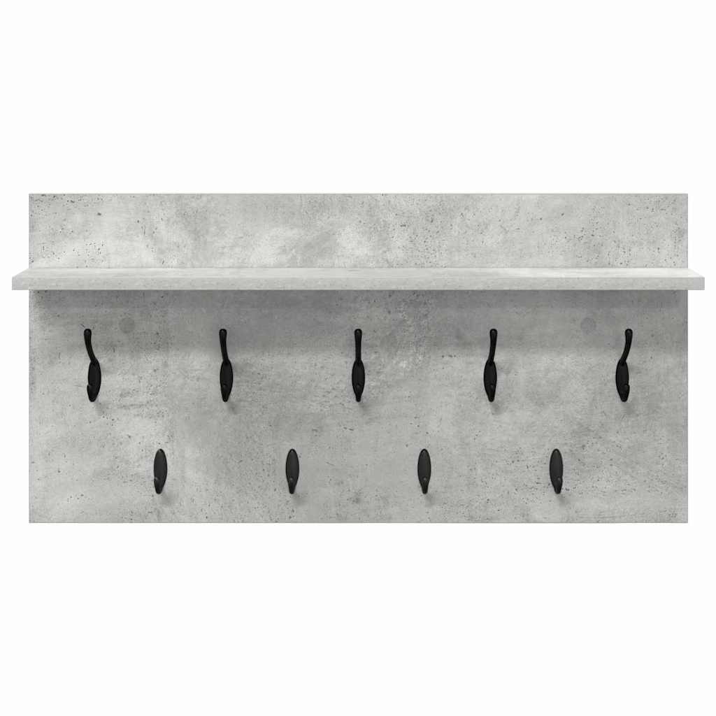 Vegghengt kleshenger Betonggrå 80 x 40 x 12 cm Konstruert tre