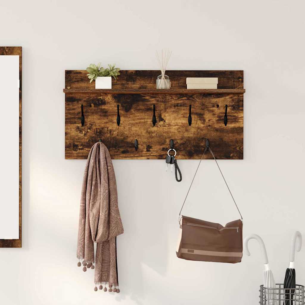 Vegghengt kleshenger Røkt eik 80 x 40 x 12 cm Konstruert tre