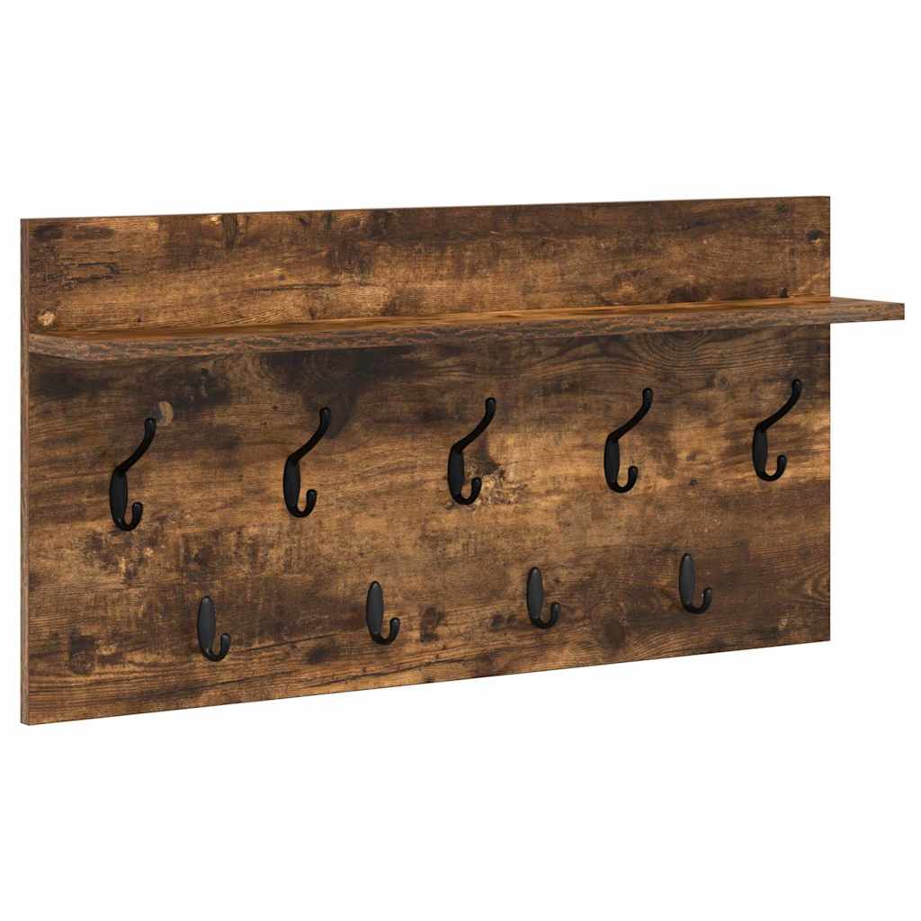 Vegghengt kleshenger Røkt eik 80 x 40 x 12 cm Konstruert tre