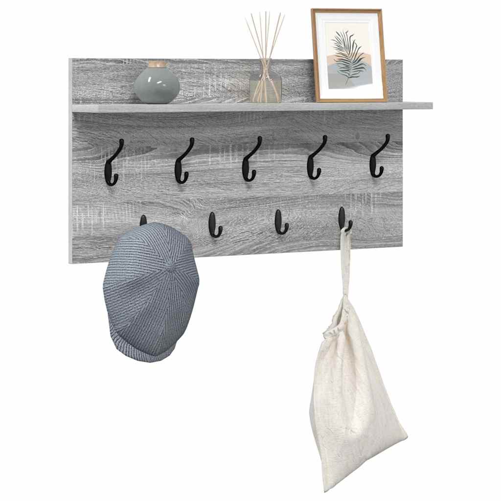 Vegghengt kleshenger Grå sonoma 80 x 40 x 12 cm Konstruert tre