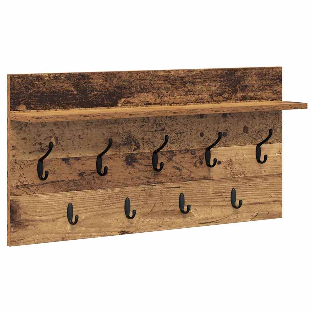 Vegghengt kleshenger Gammelt tre 80 x 40 x 12 cm Konstruert tre